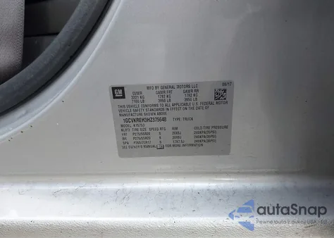 2017 Chevrolet Silverado 1500 2Lt из США, поврежденный, VIN 1GCVKREH3HZ375648